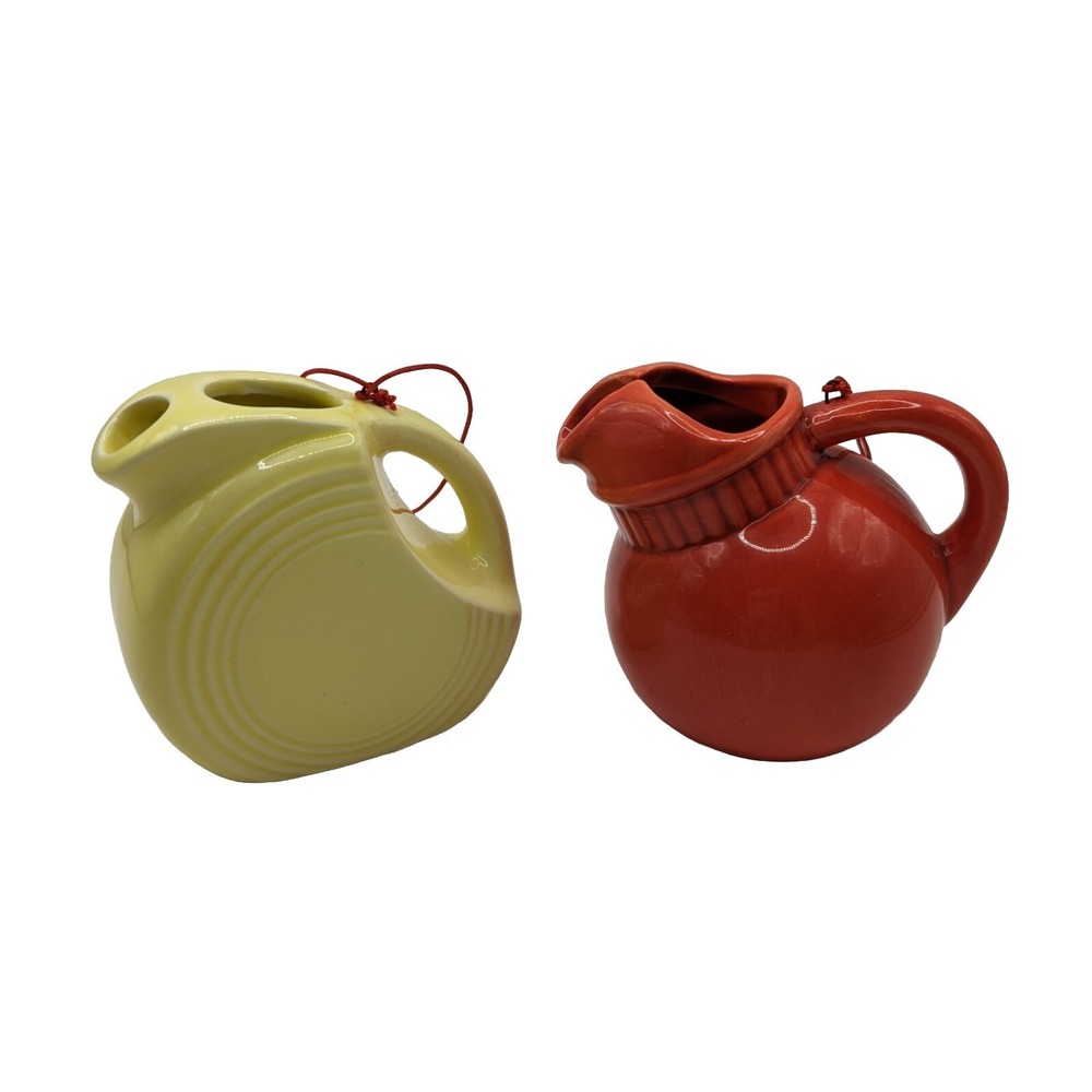 Seasons of Cannon Falls Red Orange Ball Pitcher Yellow Disc Jug Ornaments